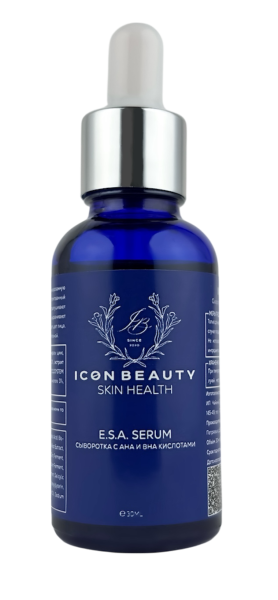 Сыворотка с AHA и BHA кислотами Icon Beauty E.S.A. Serum для выравнивания тона кожи, уменьшения пор и осветления постакне
